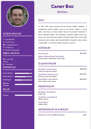 Bankacı CV Örnekleri cv indir